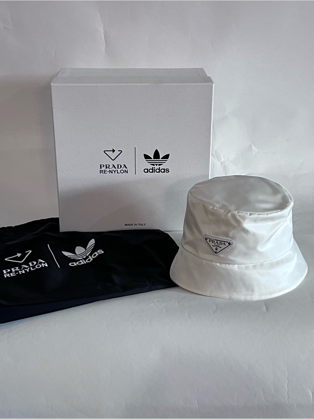 adidas x Prada White Bucket Hat - Men's